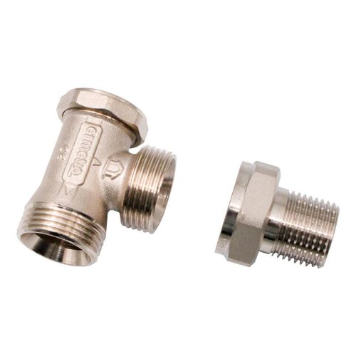 Visszatérő radiátorszelep KM sarok eurokónuszos 1/2"x3/4"