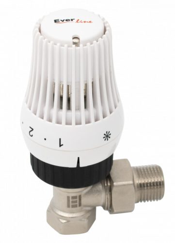 Sarok termosztatikus radiátorszelep szett 1/2" külső menetes ,eurokonuszos